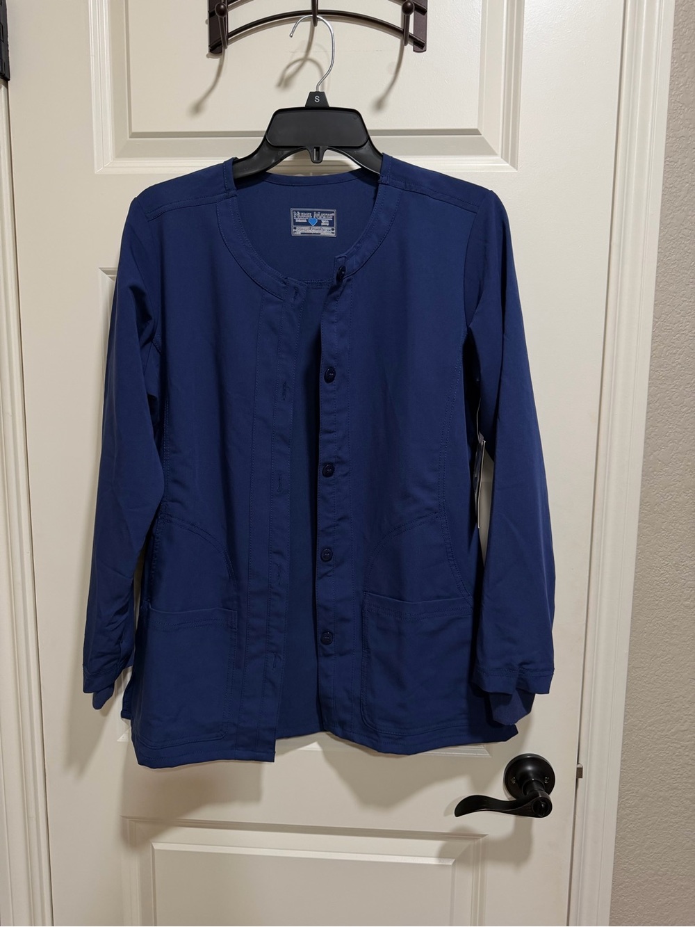 Nurse Mates Navy Round-Neck Button Front Utility Jacket